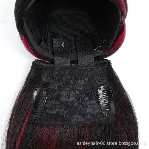 High Temperature Fiber Synthetic Chignon Elastic Bun Hair Extension Bang